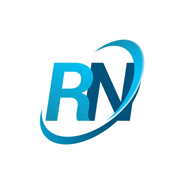 Carta Inicial Nome Empresa Logotipo Colorido Conceito Design Swoosh Azul — Vetor de Stock
