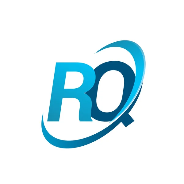 Carta Inicial Logotipo Nome Empresa Colorido Conceito Design Azul Swoosh — Vetor de Stock