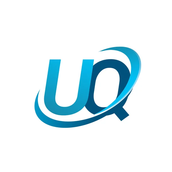 Αρχικό Γράμμα Λογότυπος Εταιρεία Όνομα Χρωματιστό Μπλε Swoosh Έννοια Σχεδιασμού — Διανυσματικό Αρχείο