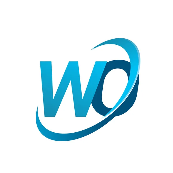 Letra Inicial Logotipo Empresa Nome Colorido Azul Swoosh Conceito Design — Vetor de Stock