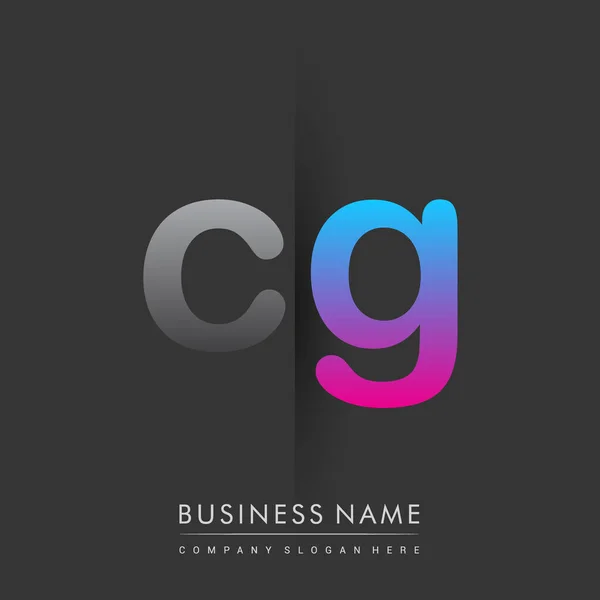 Anfangslogo Kleinbuchstaben Den Farben Grau Und Blau Rosa Kreatives Logotyp — Stockvektor