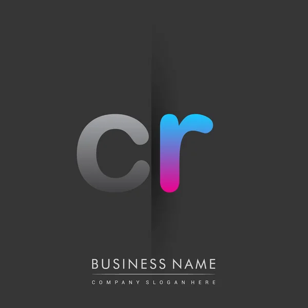 Logo Inicial Letra Minúscula Color Gris Azul Rosa Concepto Logotipo — Vector de stock