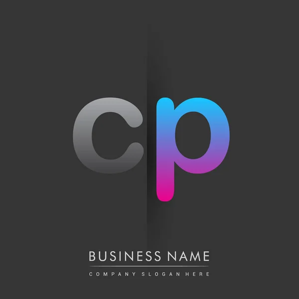 Počáteční Logo Malé Písmeno Zbarvené Šedá Modrá Růžová Kreativní Logotyp — Stockový vektor