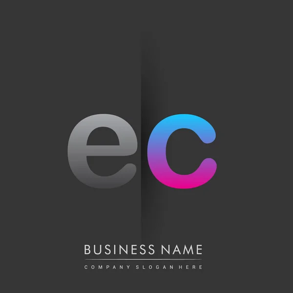 Logo Initial Lettre Minuscule Couleur Gris Bleu Rose Concept Logotype — Image vectorielle
