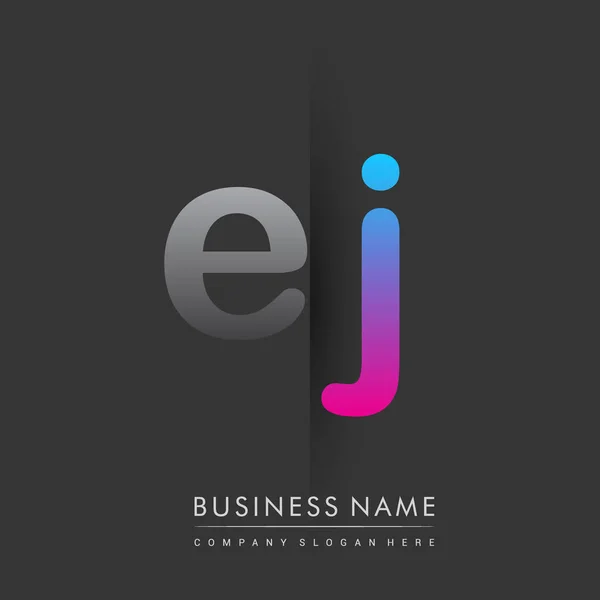 Logotipo Inicial Letra Minúscula Colorido Cinza Azul Rosa Conceito Logotipo —  Vetores de Stock