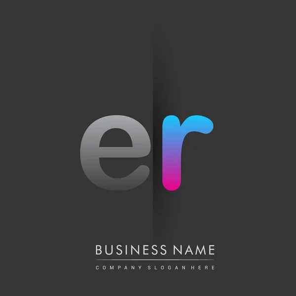 Eerste Logo Kleine Letter Gekleurd Grijs Blauw Roze Creatief Logotype — Stockvector