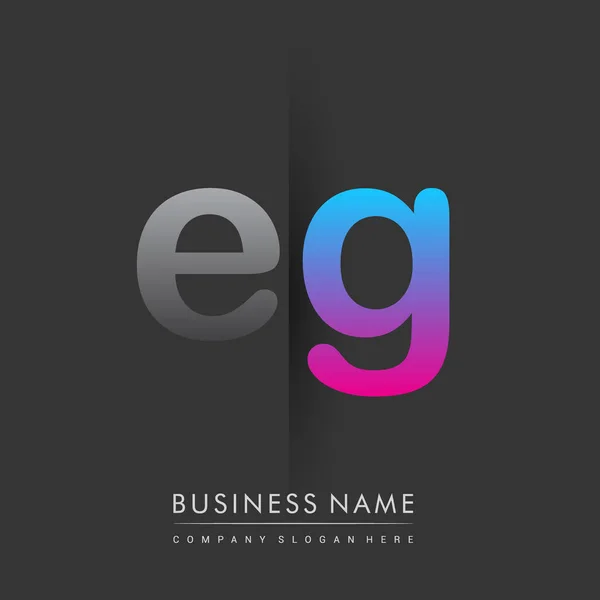 Initieel Logo Kleine Letter Gekleurd Grijs Blauw Roze Creatief Logotype — Stockvector