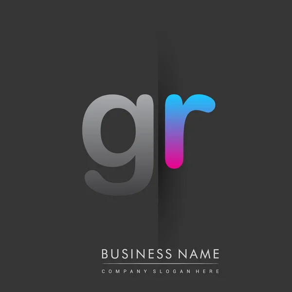 Anfangslogo Kleinbuchstabe Den Farben Grau Und Blau Rosa Kreatives Logotypenkonzept — Stockvektor