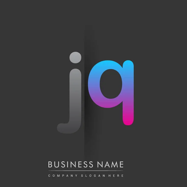 Logo Inicial Letra Minúscula Color Gris Azul Rosa Concepto Logotipo — Vector de stock