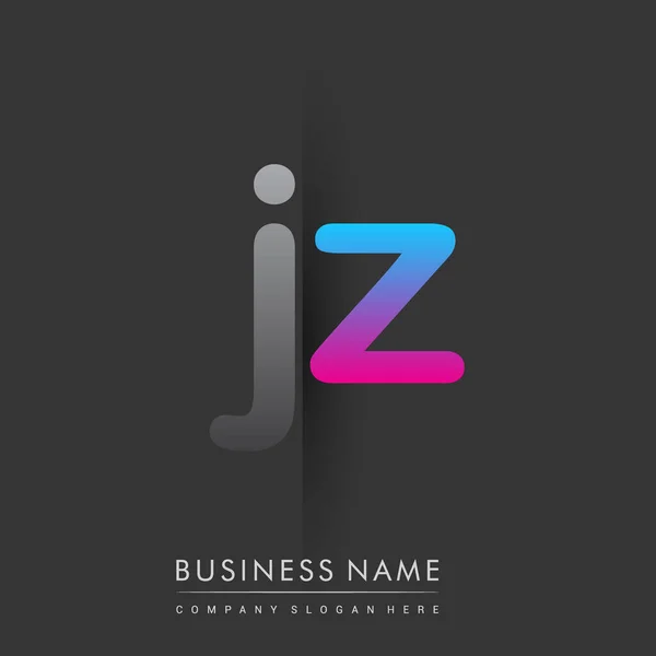 Initieel Logo Kleine Letter Gekleurd Grijs Blauw Roze Creatief Logotype — Stockvector