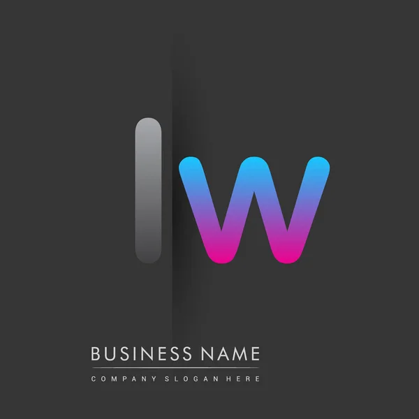 Logotipo Inicial Letra Minúscula Color Gris Azul Rosa Concepto Logotipo — Archivo Imágenes Vectoriales