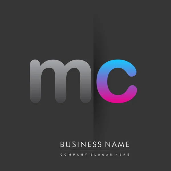 Initiales Logo Kleinbuchstaben Den Farben Grau Und Blau Rosa Kreatives — Stockvektor