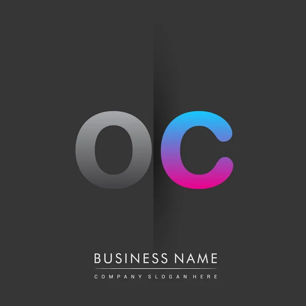 Logo Inicial Letra Minúscula Color Gris Azul Rosa Concepto Logotipo — Vector de stock