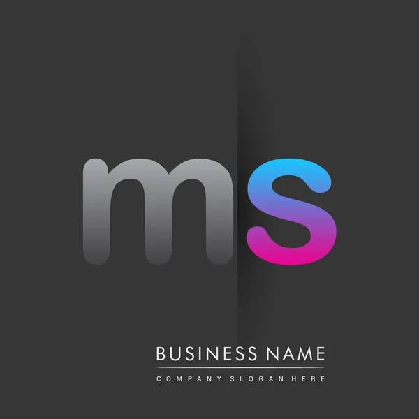 Počáteční Logo Malé Písmeno Barevné Šedá Modrá Růžová Kreativní Logotyp — Stockový vektor