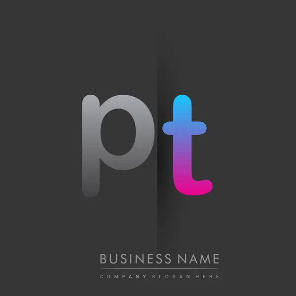 Oorspronkelijk Logo Kleine Letter Gekleurd Grijs Blauw Roze Creatief Logotype — Stockvector