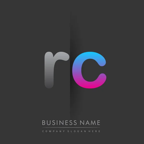 Anfangslogo Kleinbuchstaben Den Farben Grau Und Blau Rosa Kreatives Logotyp — Stockvektor