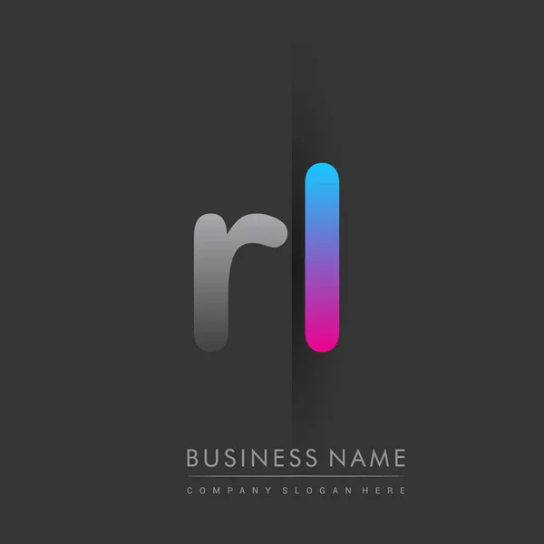 Oorspronkelijk Logo Kleine Letter Gekleurd Grijs Blauw Roze Creatief Logotype — Stockvector