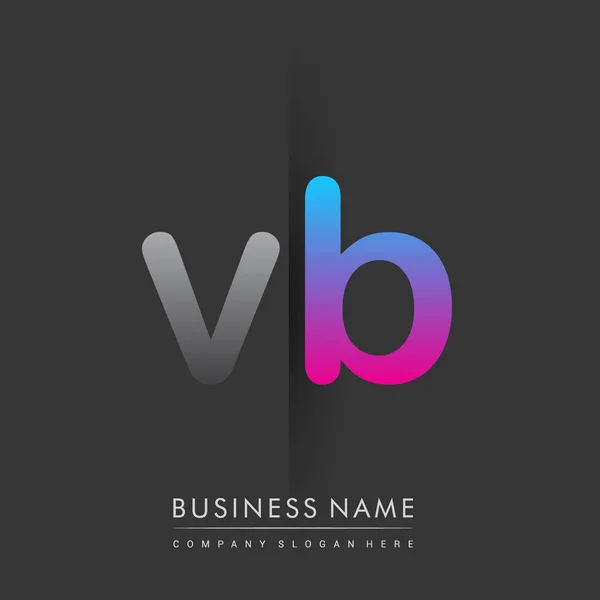 Logotipo Inicial Letra Minúscula Color Gris Azul Rosa Concepto Logotipo — Vector de stock