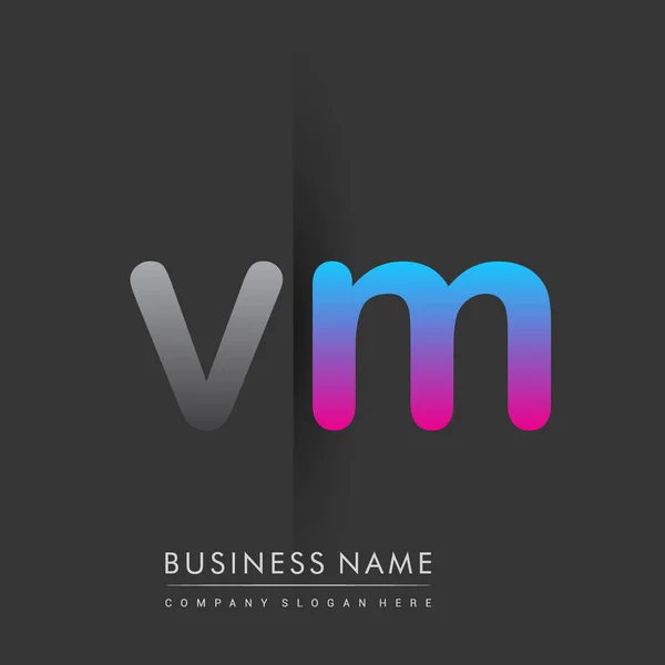 Počáteční Logo Malá Písmena Zbarvená Šedá Modrá Růžová Kreativní Logotyp — Stockový vektor