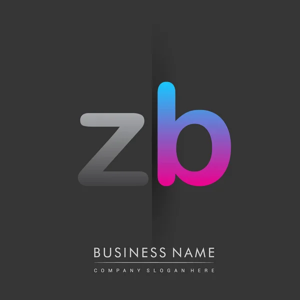 Początkowe Logo Mała Litera Kolorze Szaro Niebieskim Różowym Kreatywnym Logotypie — Wektor stockowy
