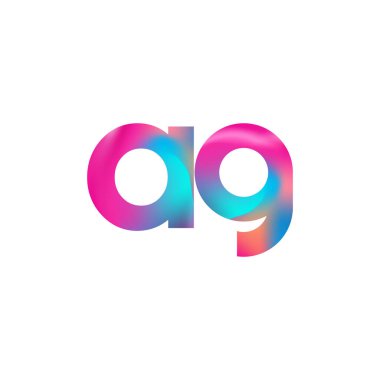 İlk Harf AG Logosu Küçük Renkli Tasarım, Modern ve Basit Logo Tasarımı.