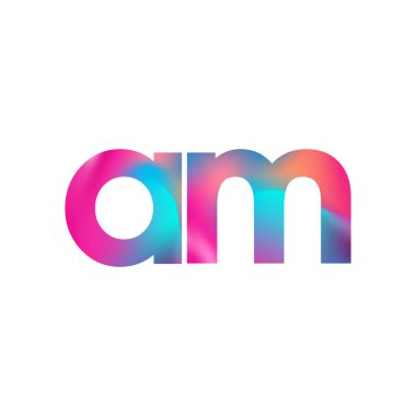 İlk Harf AM Logosu Küçük Renkli Tasarım, Modern ve Basit Logo Tasarımı.