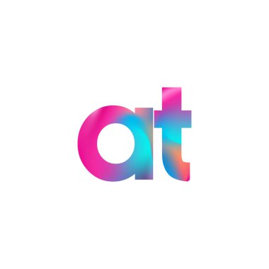 İlk Harf AT Logosu Küçük Renkli Tasarım, Modern ve Basit Logo Tasarımı.