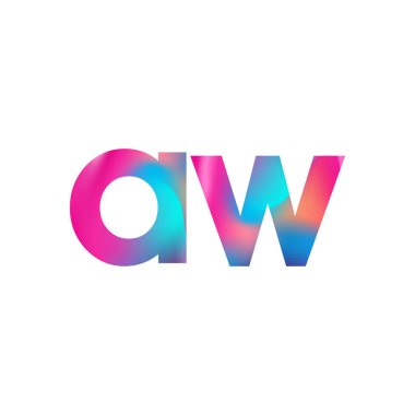 İlk Harf AW Logo Renkli Tasarım, Modern ve Basit Logo Tasarımı.