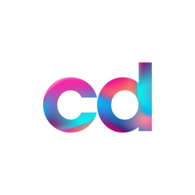 İlk Harf CD Logosu Renkli Tasarım, Modern ve Basit Logo Tasarımı.