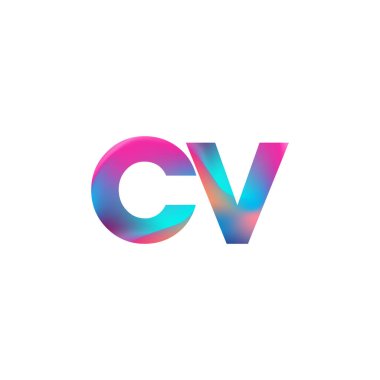 İlk Harf CV Logosu Küçük Renkli Tasarım, Modern ve Basit Logo Tasarımı.