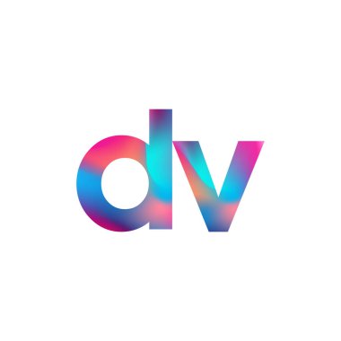 İlk Harf DV Logosu Küçük Renkli Tasarım, Modern ve Basit Logo Tasarımı.