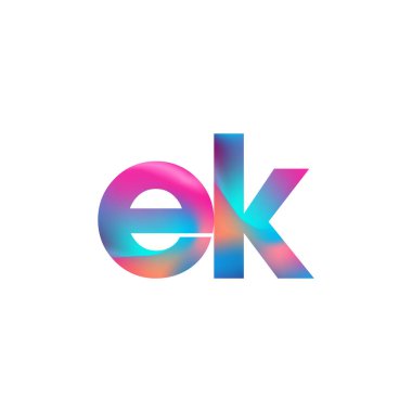 İlk Harf EK Logosu Küçük Renkli Tasarım, Modern ve Basit Logo Tasarımı.