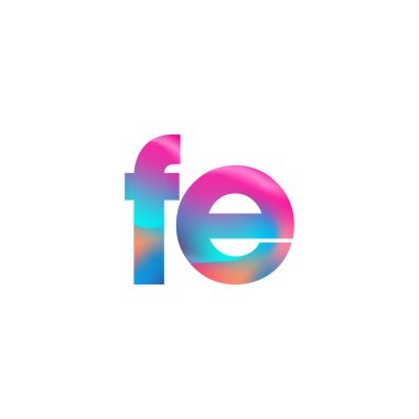 İlk Harf FE Logosu Küçük Renkli Tasarım, Modern ve Basit Logo Tasarımı.