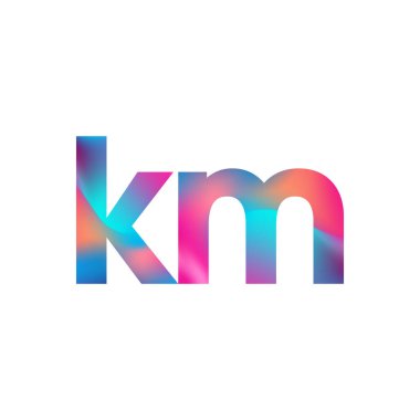 Başlangıç Harfi KM Logo Küçük Renkli Tasarım, Modern ve Basit Logo Tasarımı.