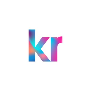 İlk Harf KR Logosu Küçük Renkli Tasarım, Modern ve Basit Logo Tasarımı.