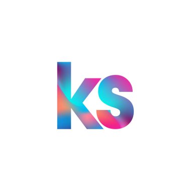 İlk Harf KS Logosu Küçük Renkli Tasarım, Modern ve Basit Logo Tasarımı.