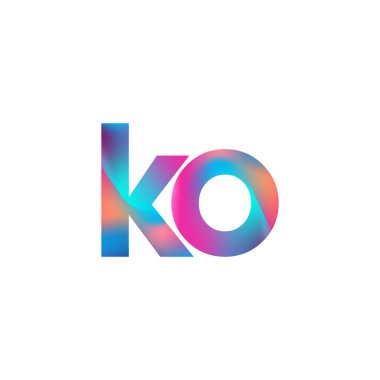 İlk Harf KO Logosu Küçük Renkli Tasarım, Modern ve Basit Logo Tasarımı.