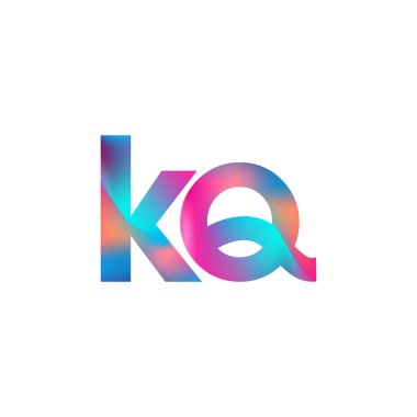 İlk Harf KQ Logosu Küçük Renkli Tasarım, Modern ve Basit Logo Tasarımı.
