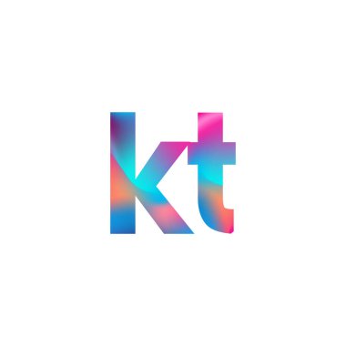 İlk Harf KT Logosu Küçük Renkli Tasarım, Modern ve Basit Logo Tasarımı.
