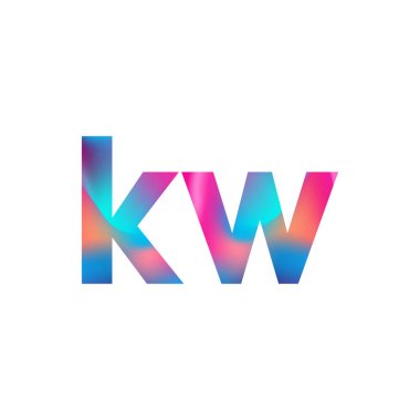 İlk Harf KW Logo Küçük Renkli Tasarım, Modern ve Basit Logo Tasarımı.