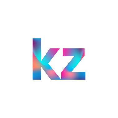 İlk Harf KZ Logo Küçük Renkli Tasarım, Modern ve Basit Logo Tasarımı.