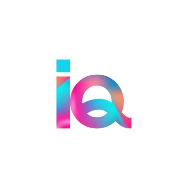 İlk Harf IQ Logosu Küçük Renkli Tasarım, Modern ve Basit Logo Tasarımı.
