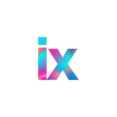 İlk Harf IX Logosu Küçük Renkli Tasarım, Modern ve Basit Logo Tasarımı.