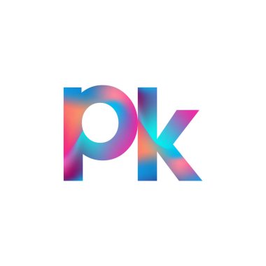 İlk Harf PK Logosu Küçük Renkli Tasarım, Modern ve Basit Logo Tasarımı.