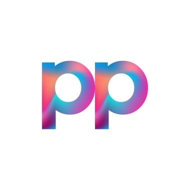 İlk Harf PP Logosu Küçük Renkli Tasarım, Modern ve Basit Logo Tasarımı.