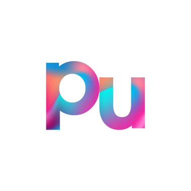 İlk Harf PU Logosu Küçük Renkli Tasarım, Modern ve Basit Logo Tasarımı.