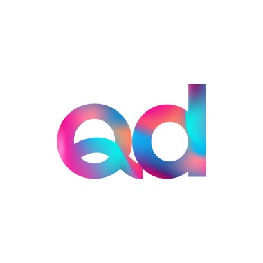 Başlangıç Harfi QD Logo Küçük Renkli Tasarım, Modern ve Basit Logo Tasarımı.