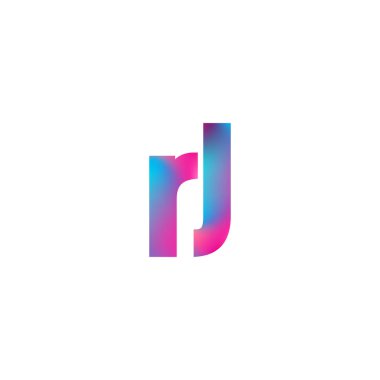 İlk Harf RJ Logosu Renkli Tasarım, Modern ve Basit Logo Tasarımı.