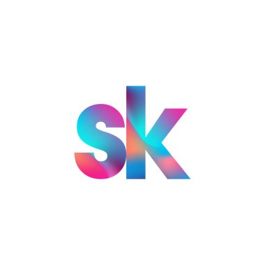 İlk Harf SK Logosu Küçük Renkli Tasarım, Modern ve Basit Logo Tasarımı.