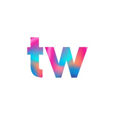 İlk Harf TW Logo Renkli Tasarım, Modern ve Basit Logo Tasarımı.
